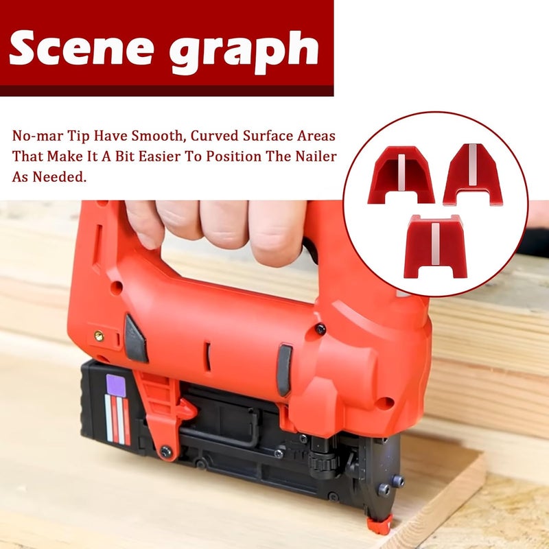 Follde (Set of 9) 42-38-0017 Rubber Nose Cushion No Mar Tip for Milwaukee M18 Finish Nailer 18 Gauge Brad Nailer - Image 4
